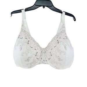 Playtex Secrets Beautiful Lift Bra Size 42DD Cream Embroidered Full Figure Under